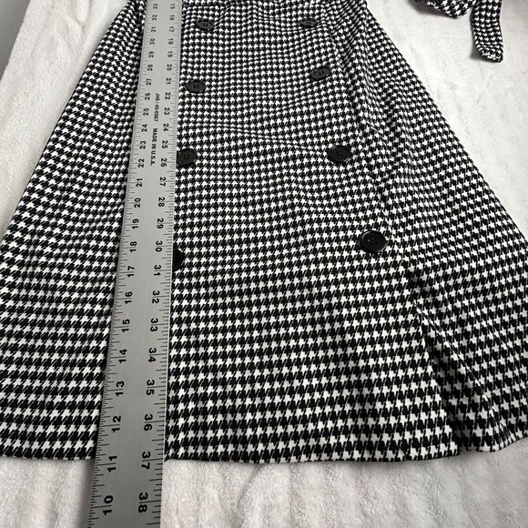 Shelby & Palmer Womens Black & Ivory Houndstooth Shift Dress Size 8P Stretch New - Picture 9 of 9